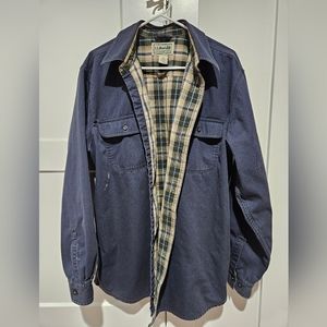 L.L. Bean Mens Heavyweight Button Up Flannel L